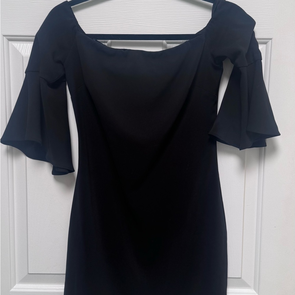 Laundry By Shelli Segal Black Long Sleeve Dress